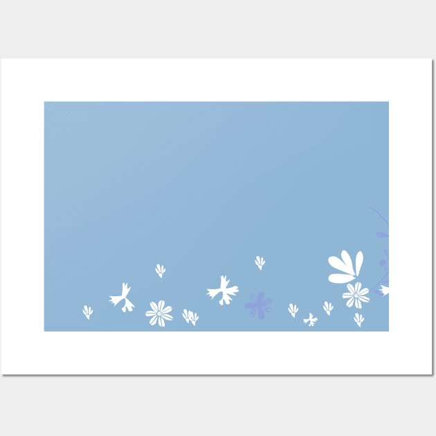 white flower Wall Art by blue orange abstract